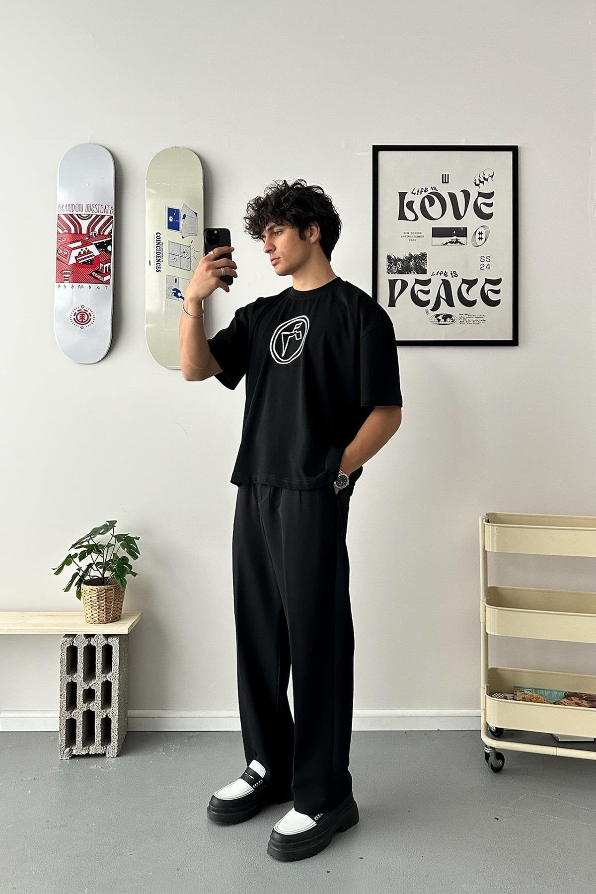 Circle Logo Printed Oversized T-Shirt