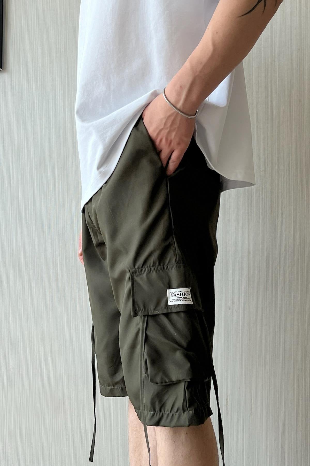 Comfy Parachute Khaki Fabric Shorts