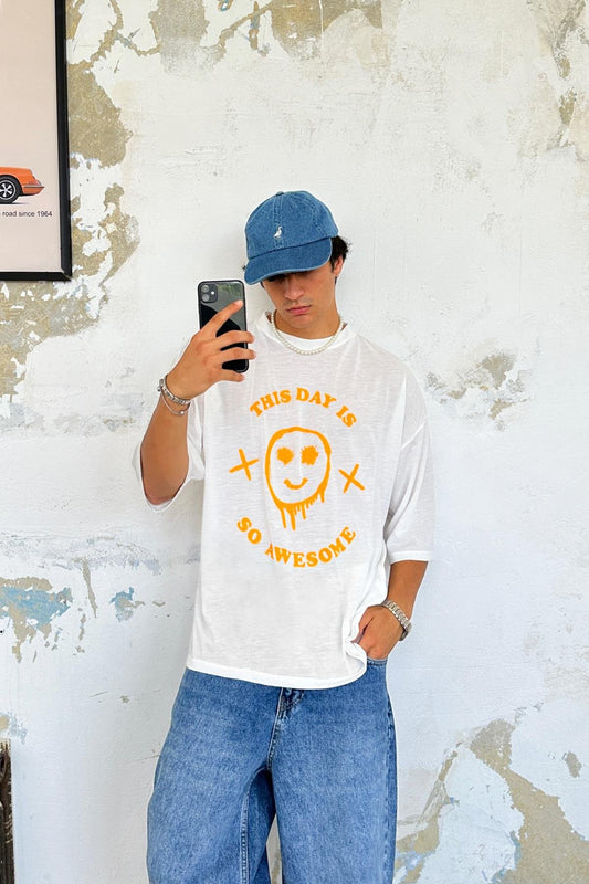 Drop Face Printed Oversize T-Shirt