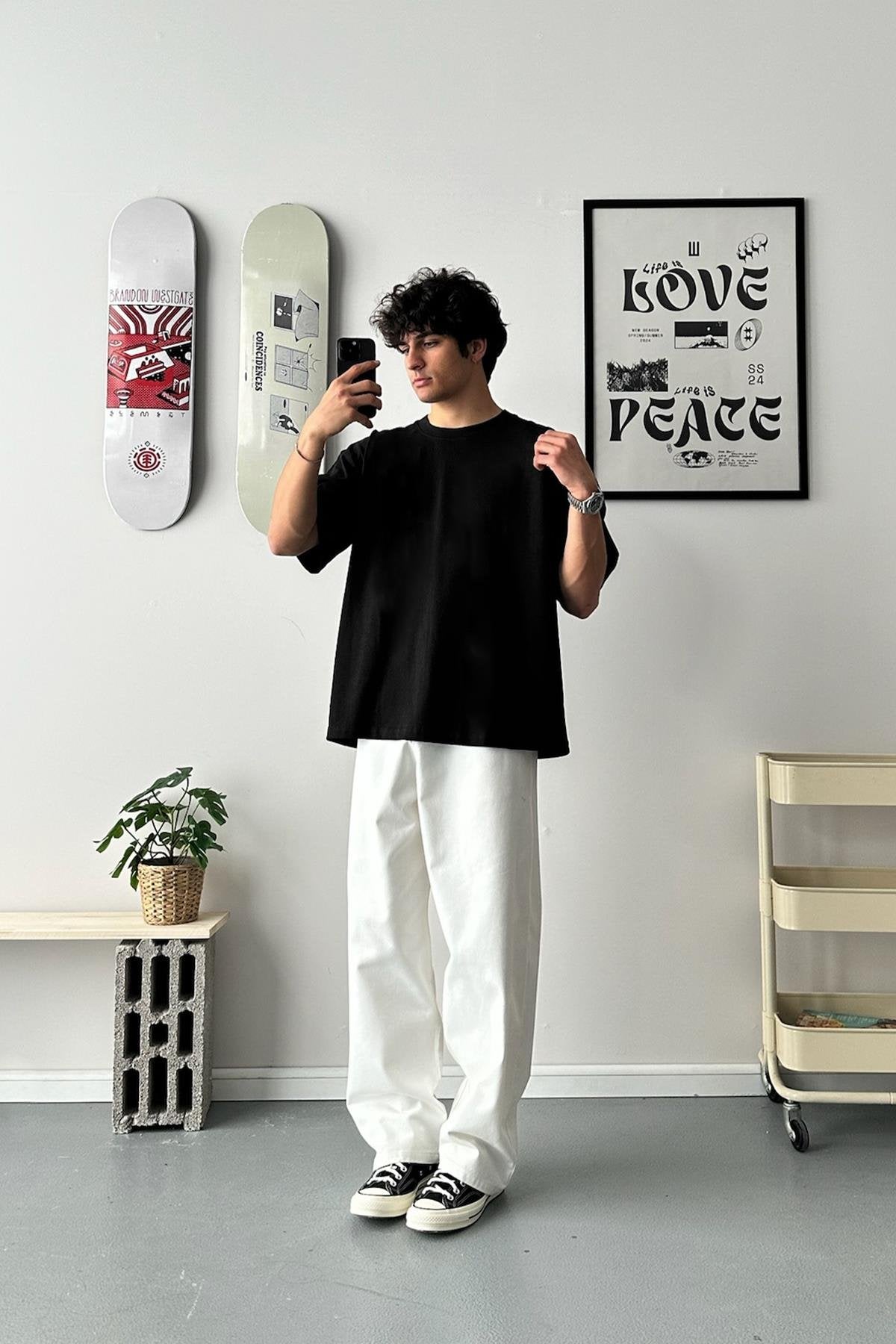 Flaw Atelier Basic Black Oversize T-Shirt