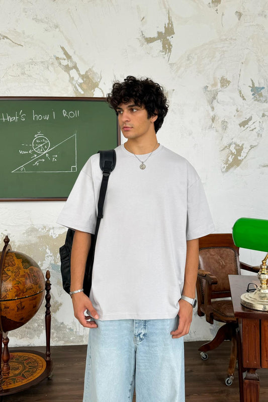 Flaw Atelier Bicycle Neck Ice Grey Basic T-shirt