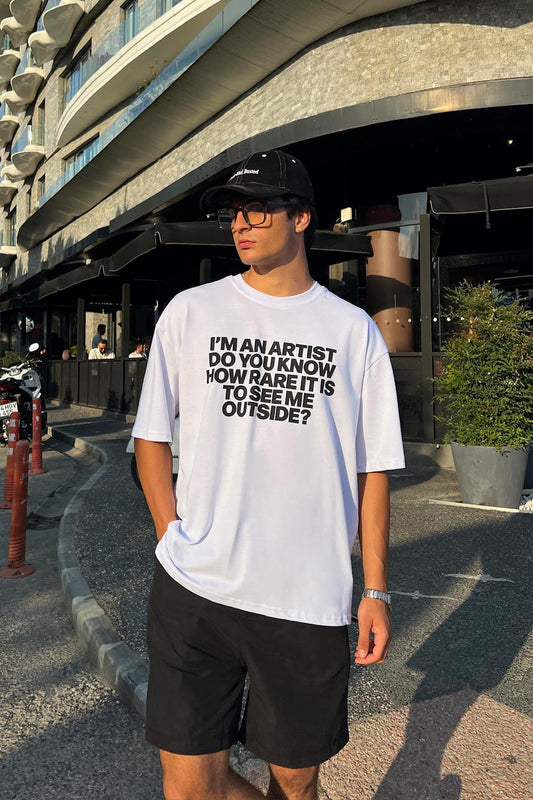 I'm an Artist Printed White Oversize T-Shirt