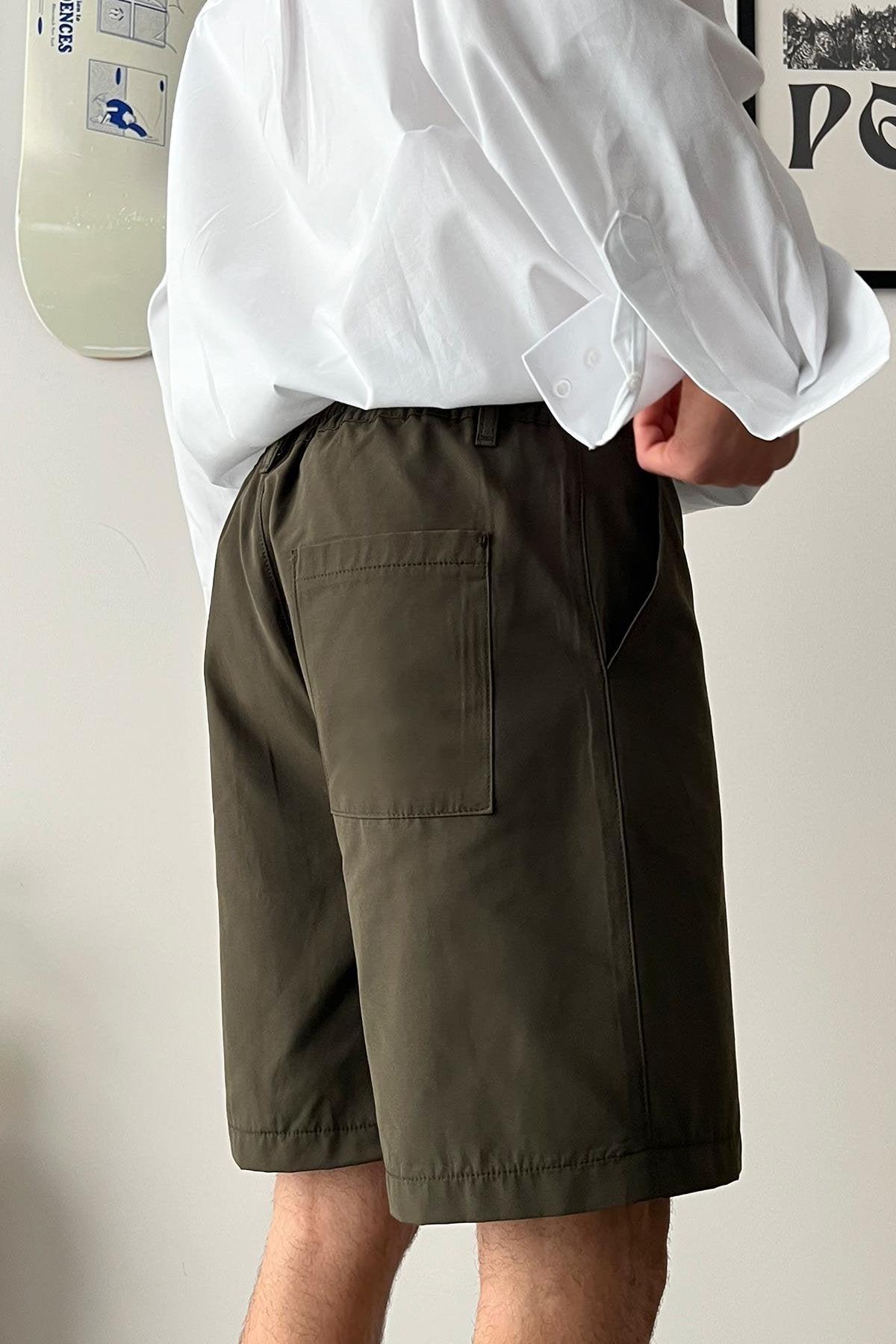 Extra Comfortable Khaki Fabric Shorts