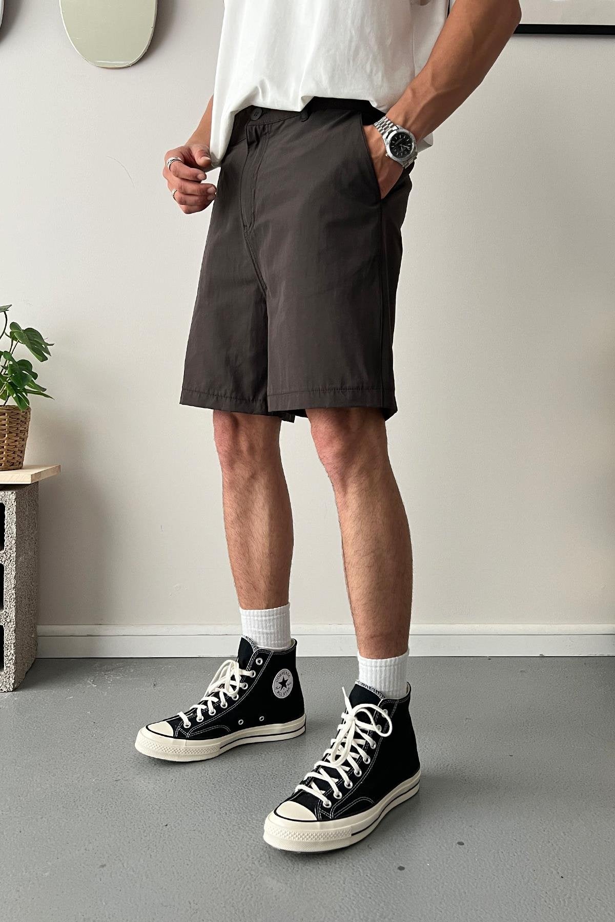 Extra Comfortable Black Fabric Shorts