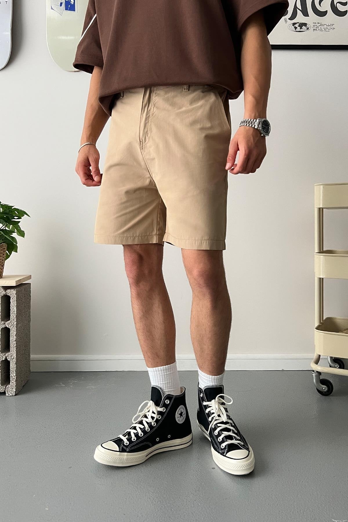 Extra Comfortable Khaki Fabric Shorts