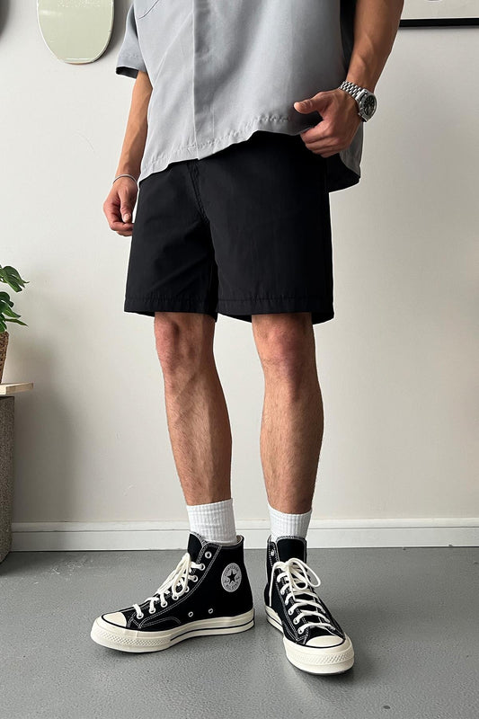 Extra Comfortable Black Fabric Shorts