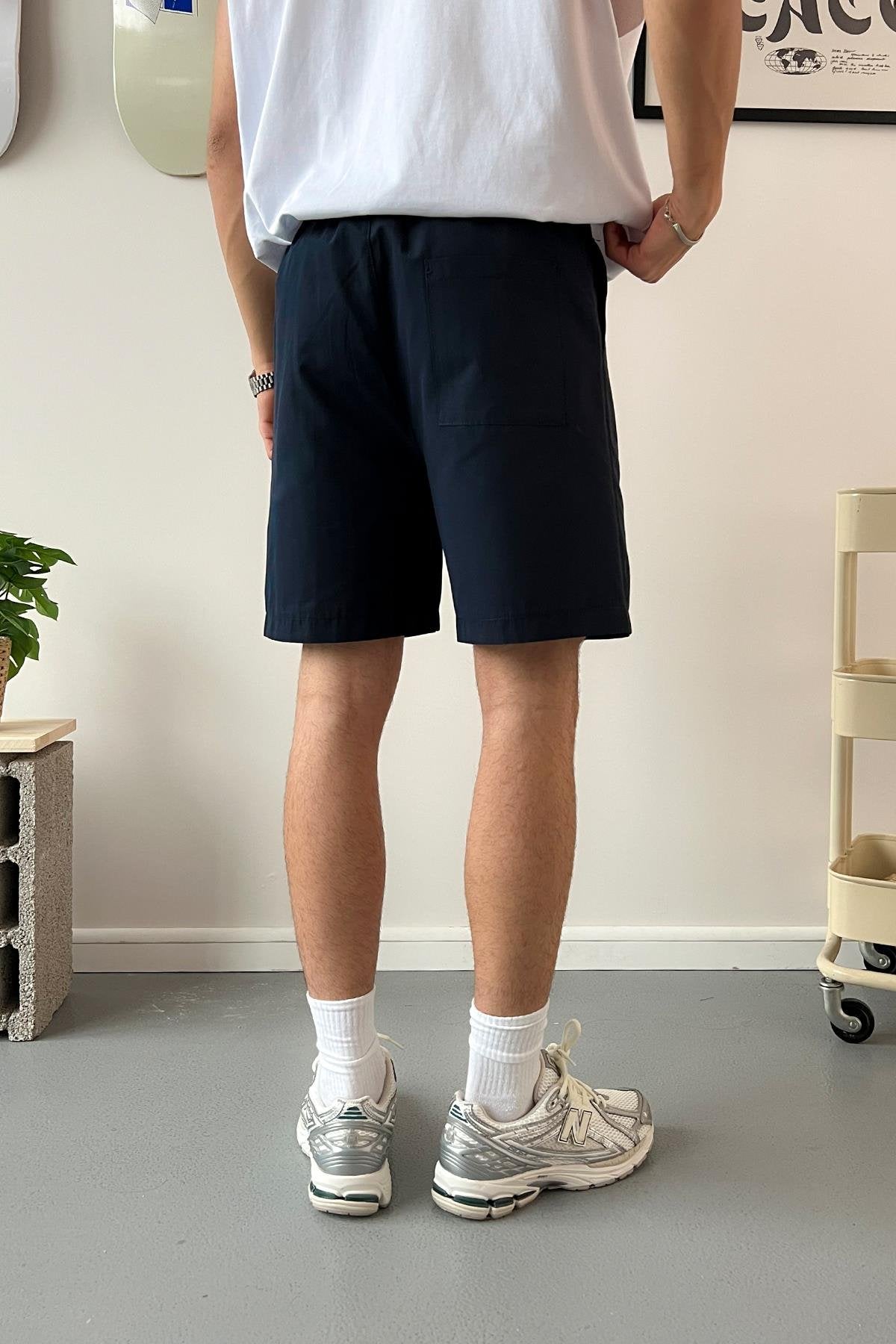 Extra Comfortable Navy Blue Fabric Shorts