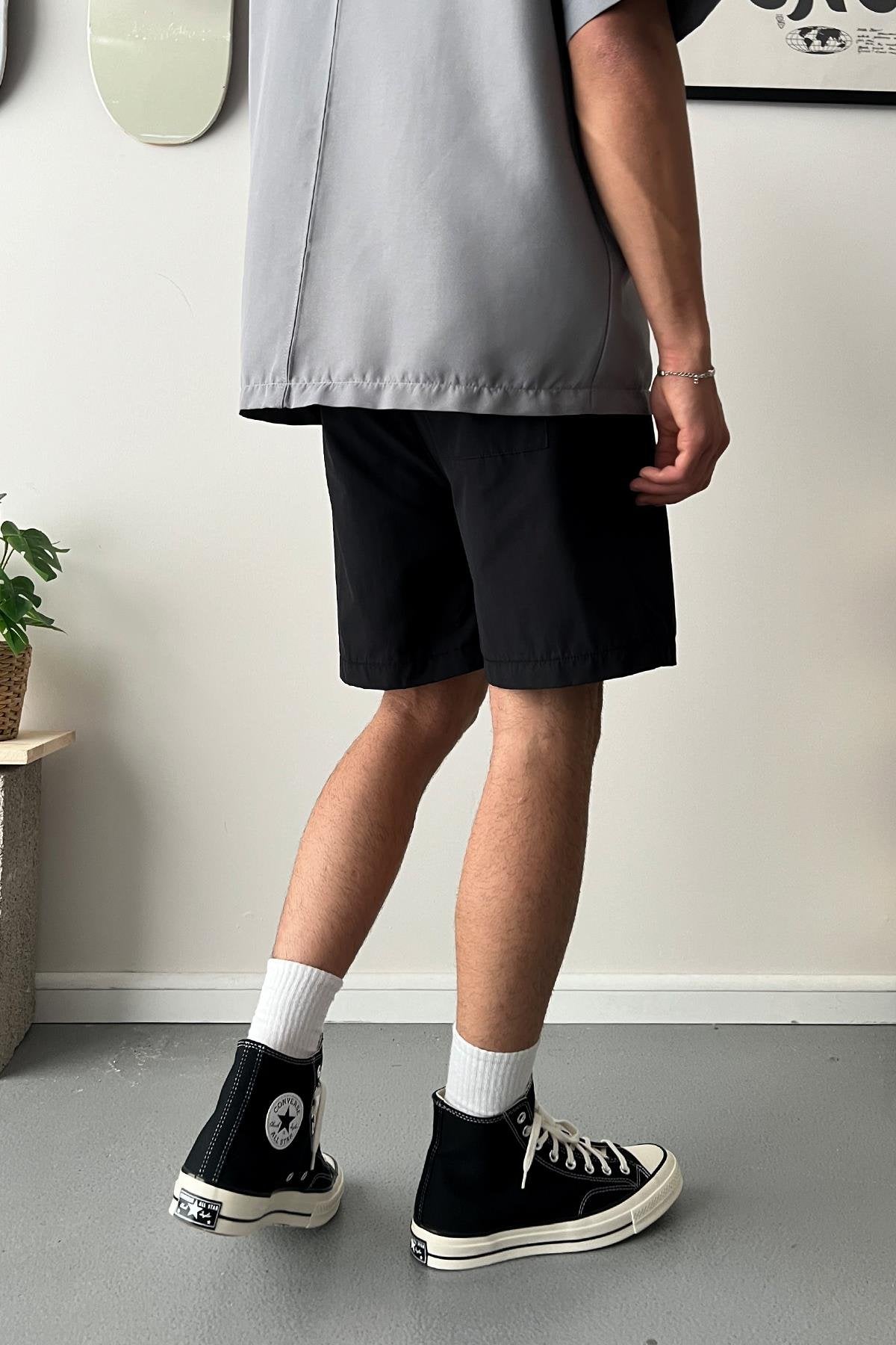 Extra Comfortable Black Fabric Shorts