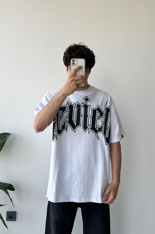 Front Printed White Oversize T-Shirt