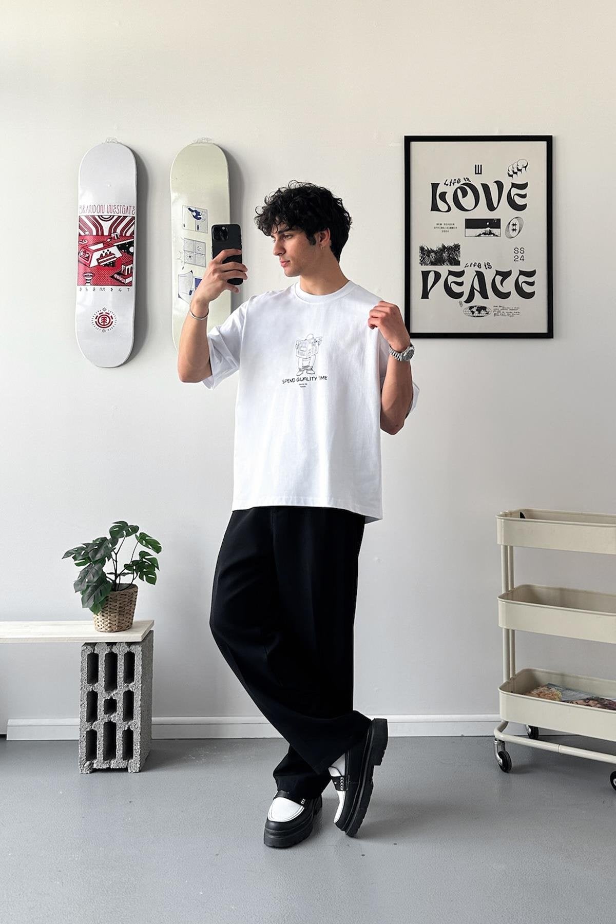 Quality Time Printed Oversize T-Shirt