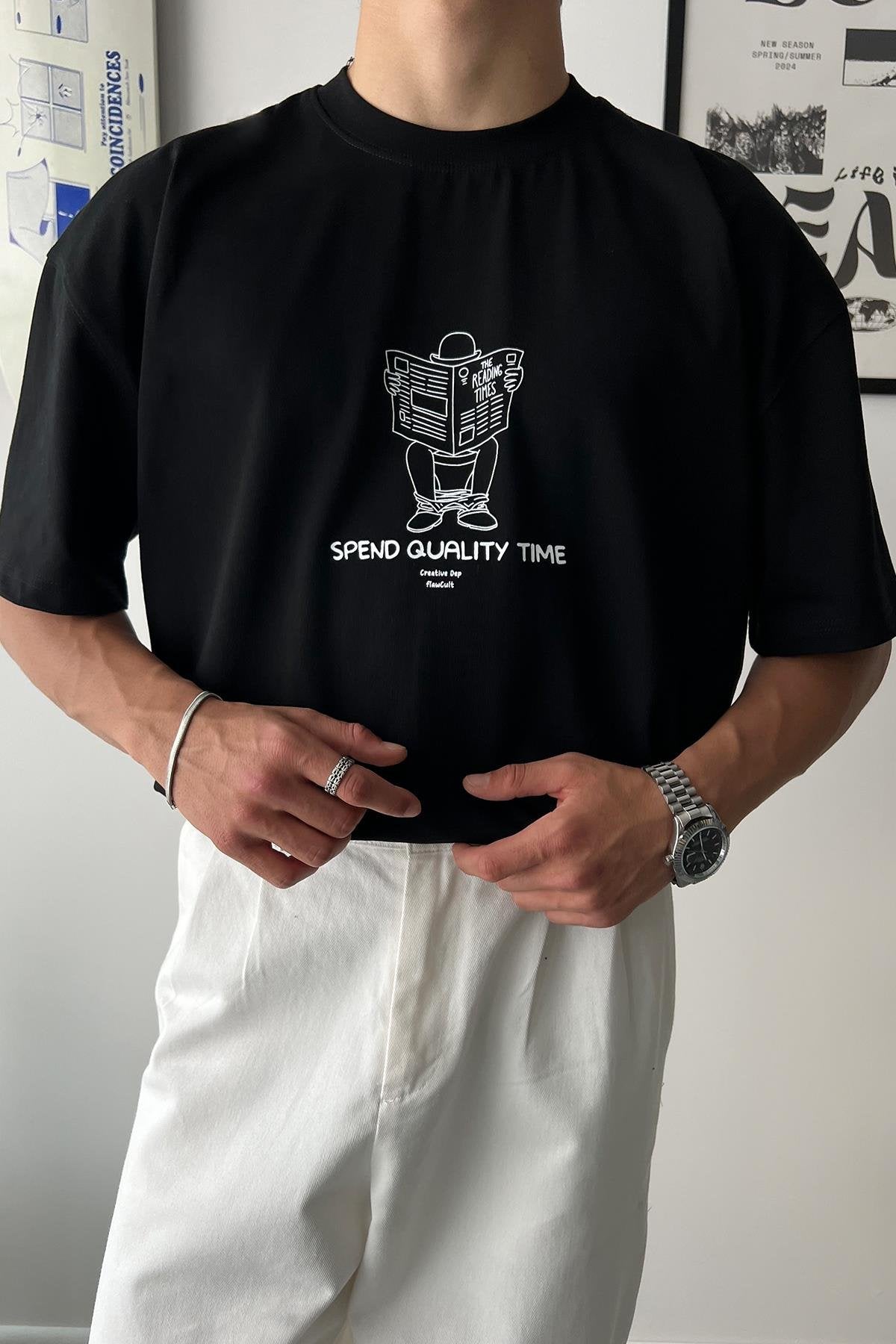 Quality Time Printed Oversize T-Shirt