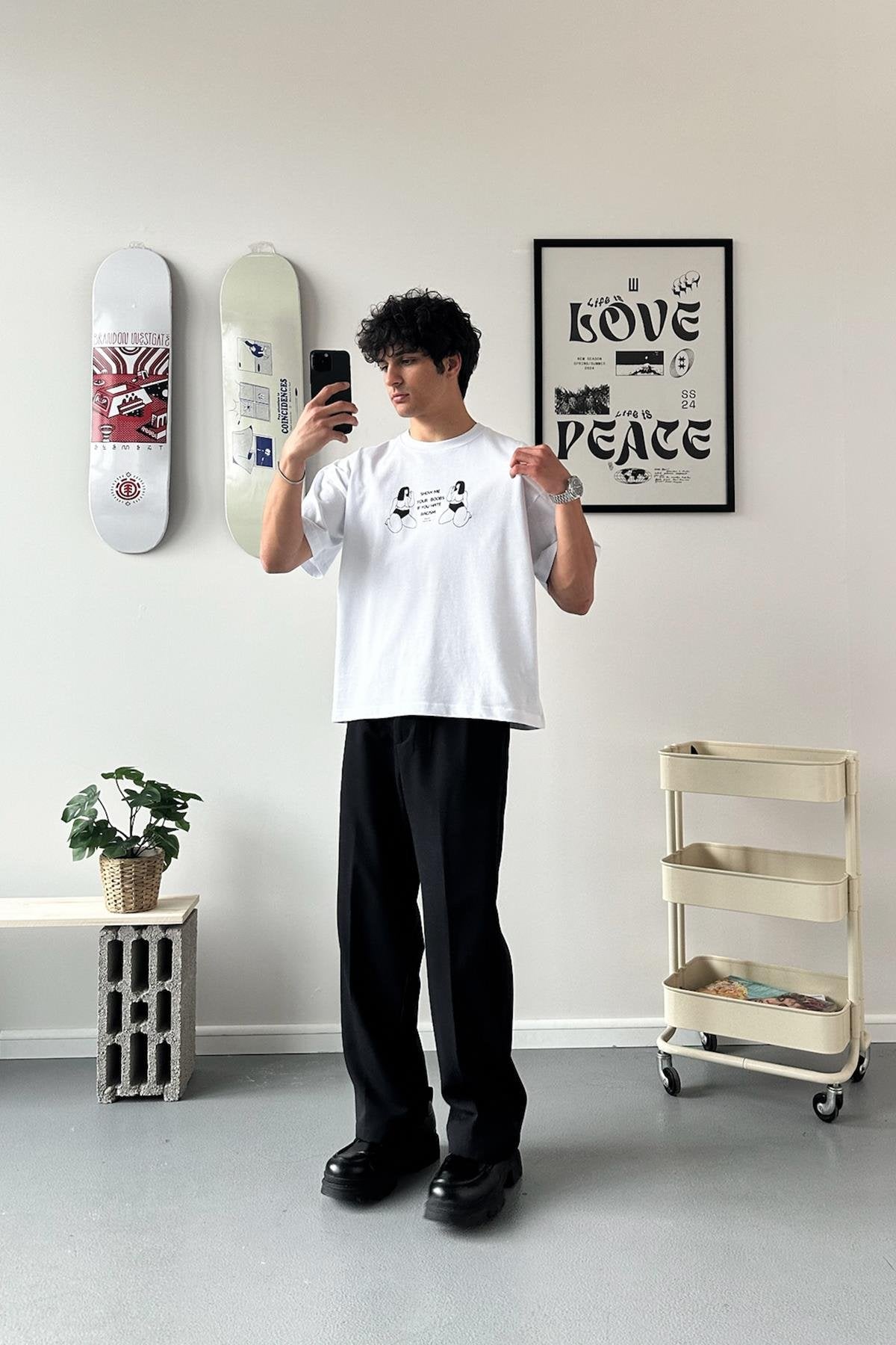 Racism Printed Oversize T-Shirt