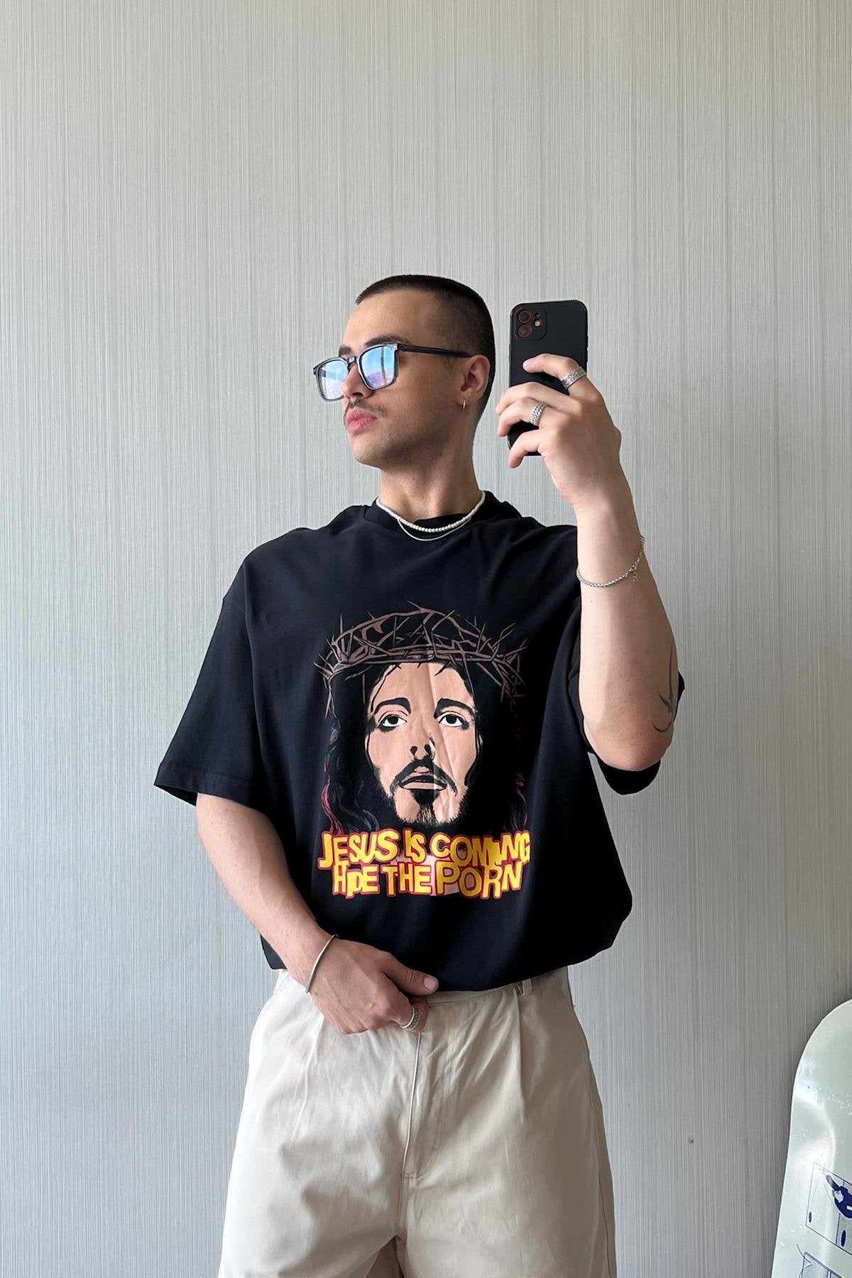 Save the Jesus Printed Oversize T-Shirt