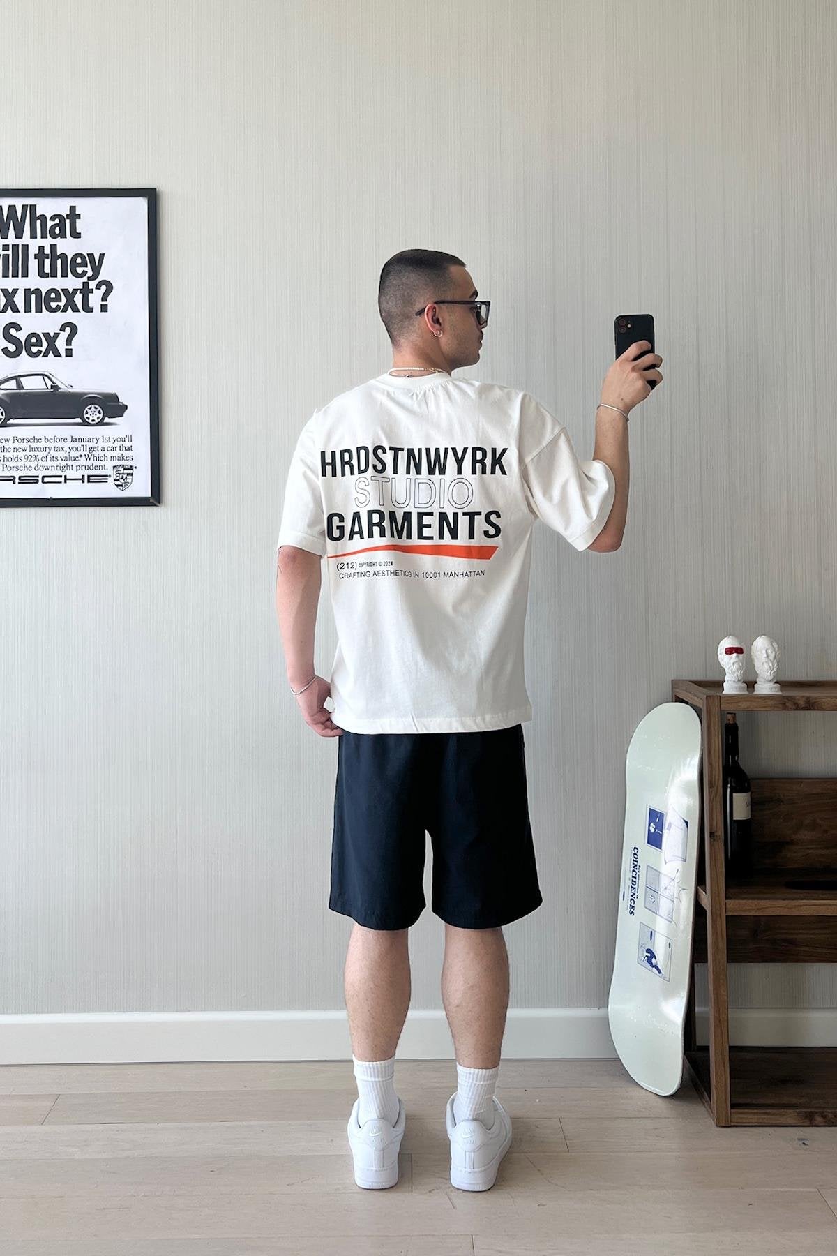 Studio Garments Printed Ecru Oversize T-Shirt