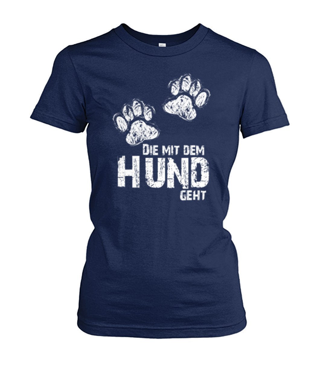 Die mit dem hund geht -- Women's Crew Tee - TeePerfect 