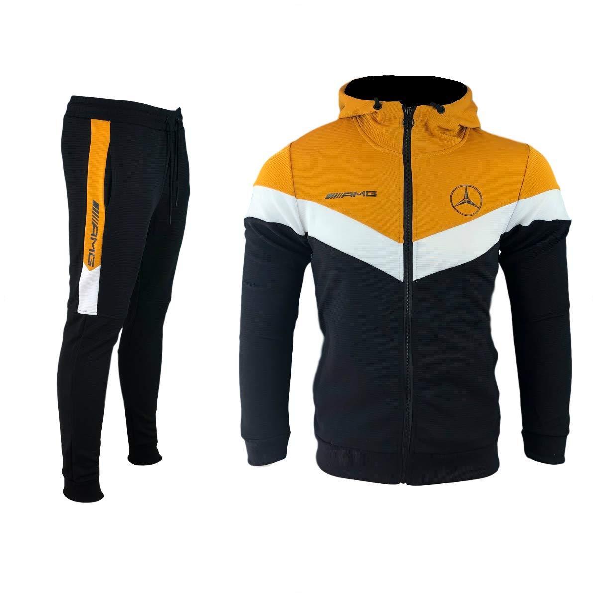Survêtement Mercedes AMG Homme Training Sport Jaune Blanc Bleu Foncé-Survetement-AlphaPlace-Pixefy