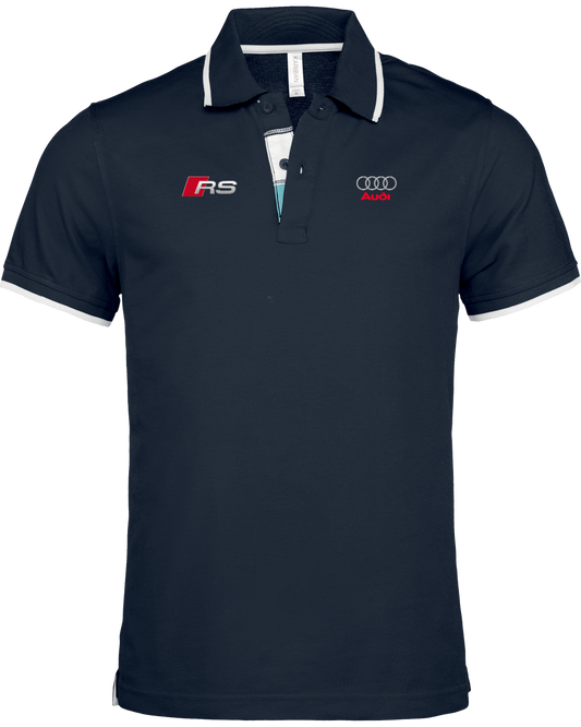 Audi RS Polo Shirt Men border neck