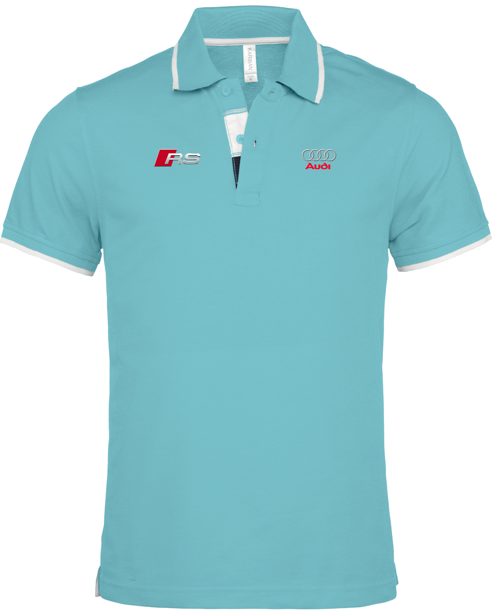 Audi RS Polo Shirt Men border neck