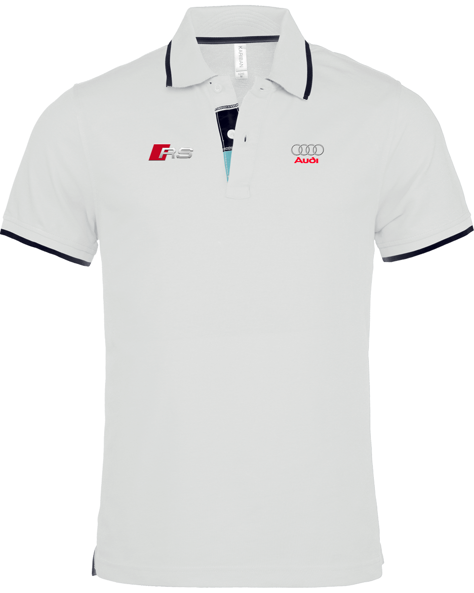 Audi RS Polo Shirt Men border neck