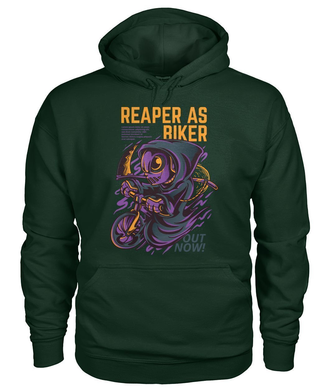 Reaper as Biker Unisex Hoodie