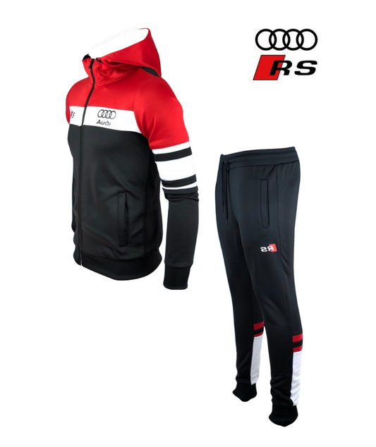 Men Audi Tracksuit Red Black White AUDI