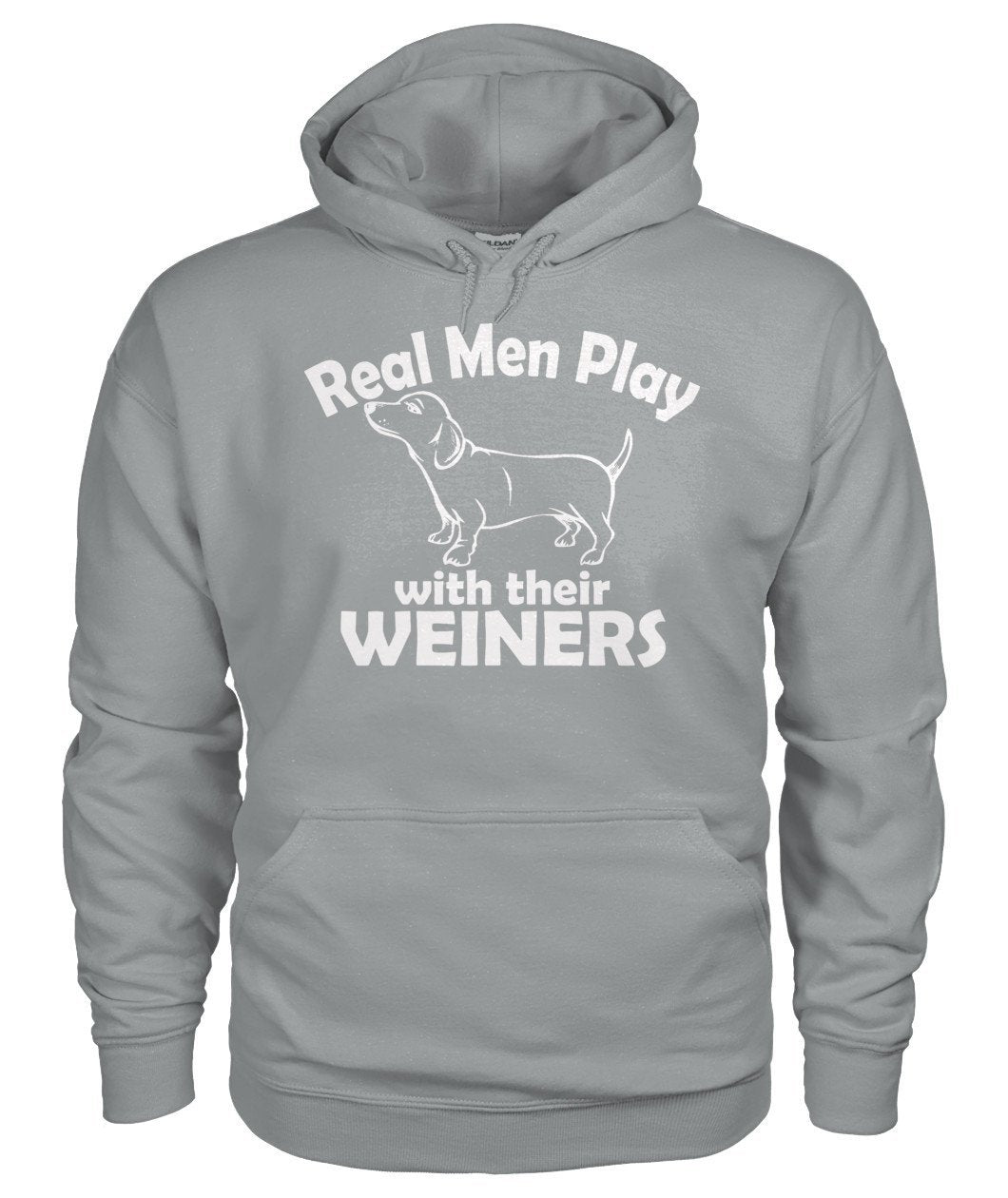 Real Men Play with their Weiners, hund Gildan Hoodie