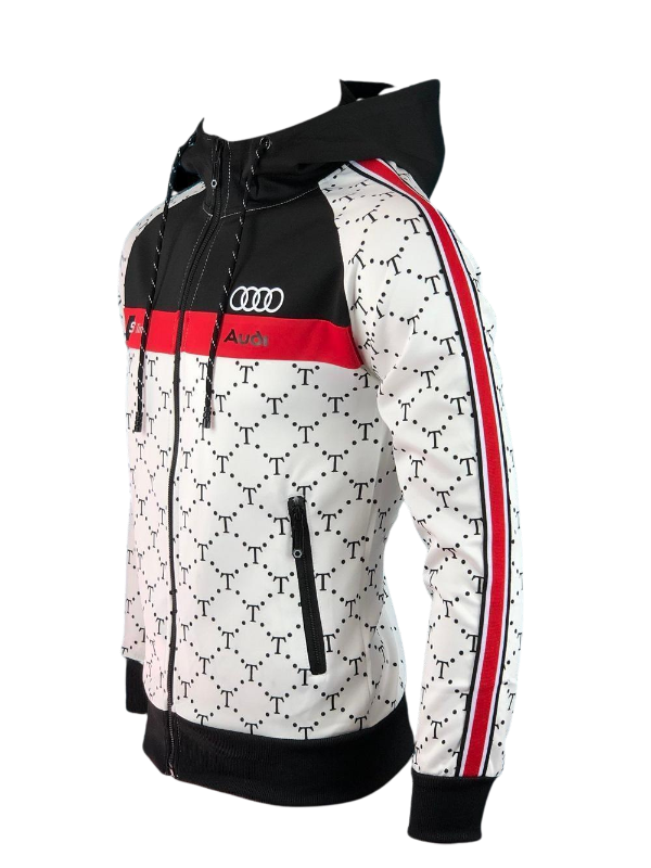 Audi Tracksuit  Black White Bande Red Audi RS